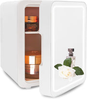 Mini Skincare Fridge 4L LED Mirror Portable Beauty Cooler Warmer