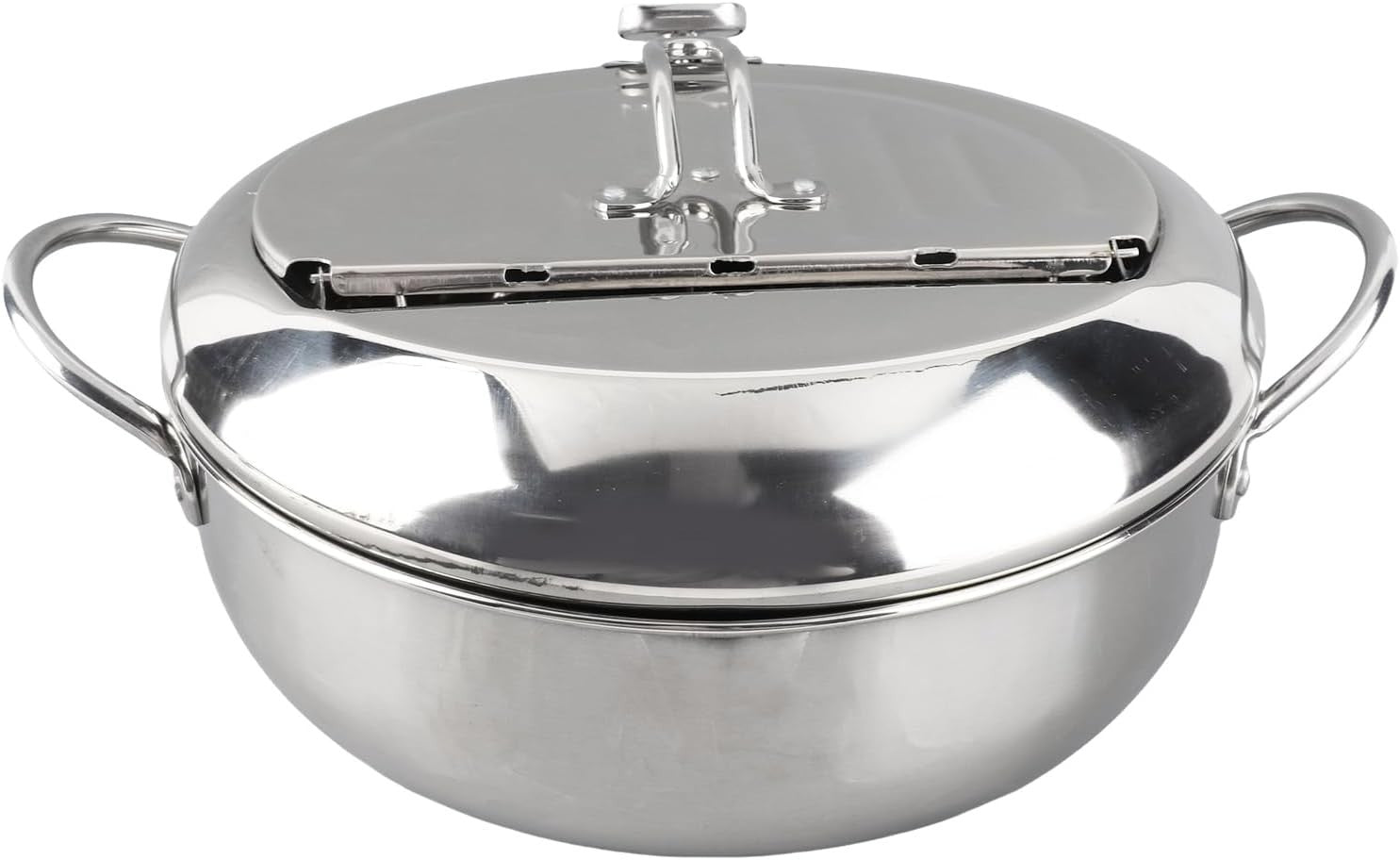 Japanese Tempura Deep Fryer Pot 24cm Stainless Steel With Thermometer