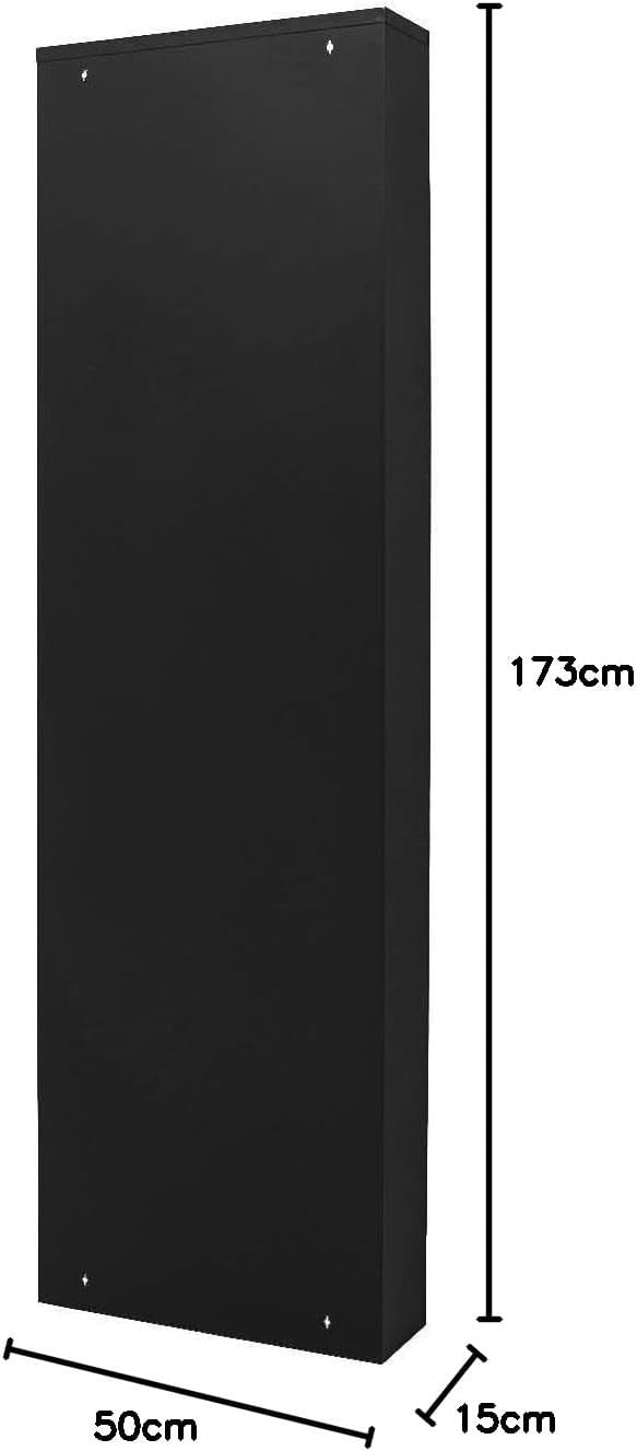 Slim 5-Drawer Shoe Cabinet Black– Space-Saving Metal Tilt Rack 170x50x15cm