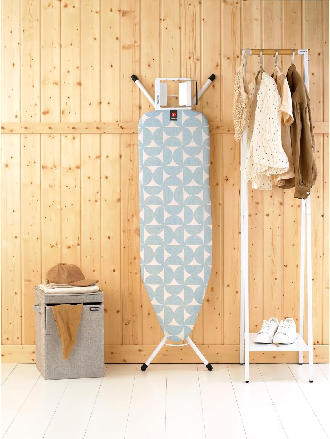 Medium Ironing Board 124x38cm Adjustable Height Steam Iron Rest Foldable