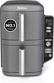 Double Stack XL Air Fryer 9.5L Vertical Dual Drawer 4 Level Space Saving