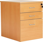Beech Mobile Filing Cabinet 3 Drawer Lockable Under Desk A4