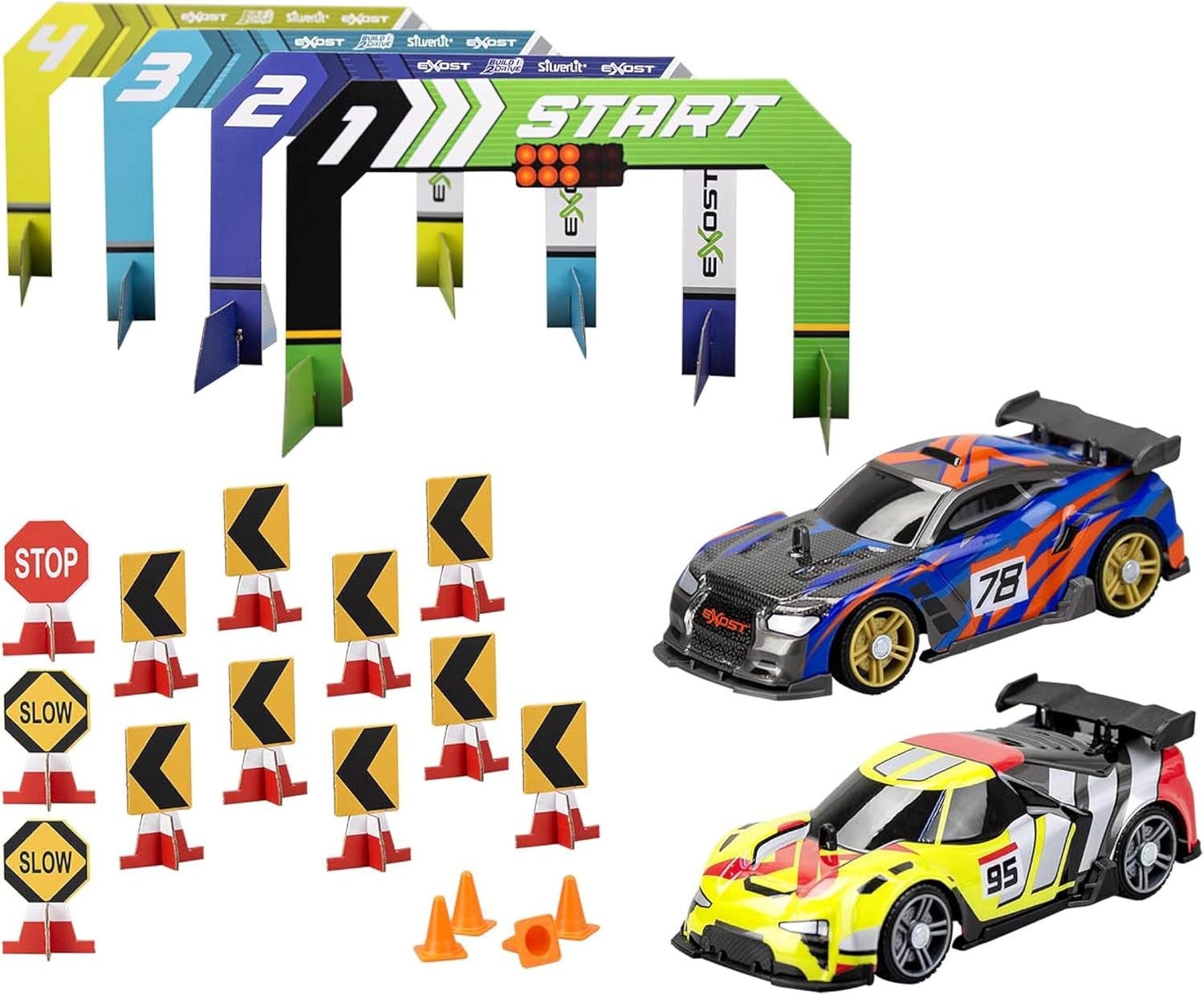 Build 2 Drive RC Car Duo Set for Kids 6+, 2.4GHz Cars w/ 20 Snap Parts