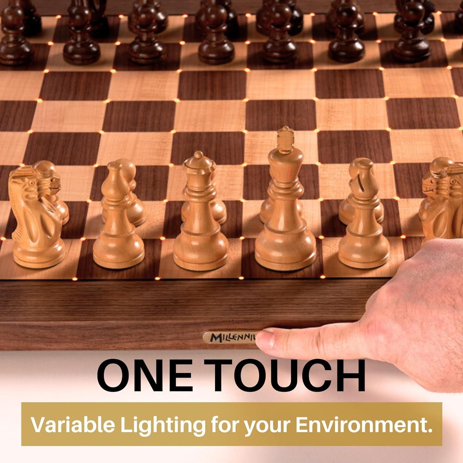 Luxury Wooden Tournament E-Board with Piece Recognition & Online Play
