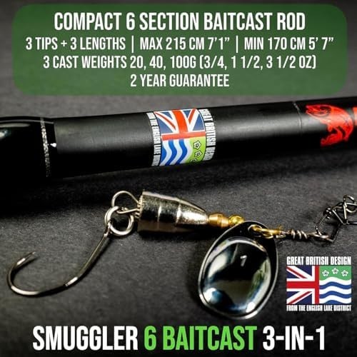 Compact Travel Fishing Rod Combo – 3 Tips, Spinning & Baitcast, Portable