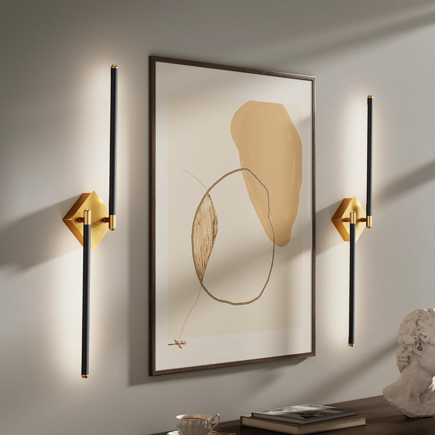 Rechargeable Magnetic Wall Lights with Remote, Dimmable 3 Colors, USB-C