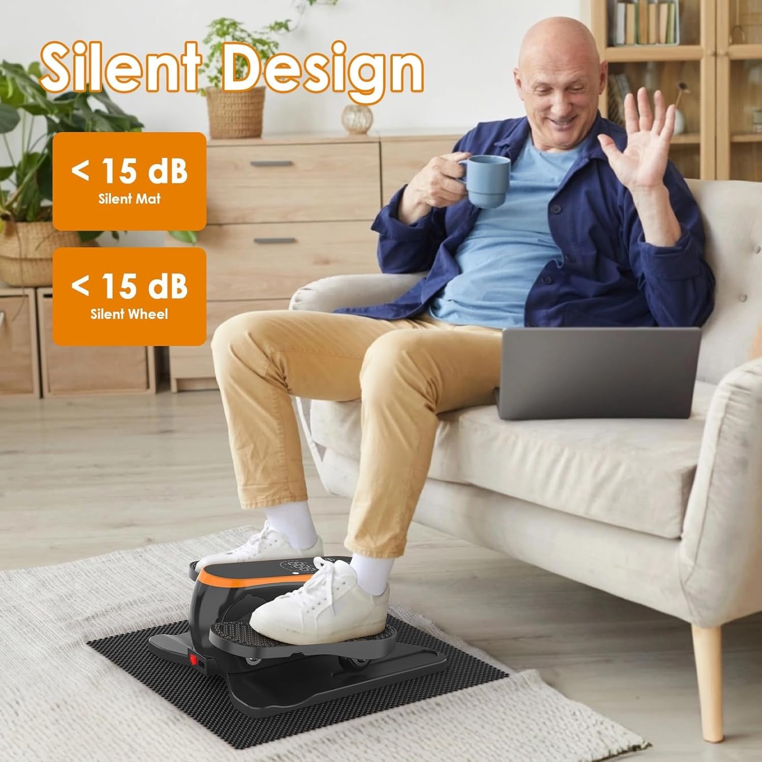 Under Desk Elliptical Pedal Exerciser Quiet Motorised Leg Trainer Speed