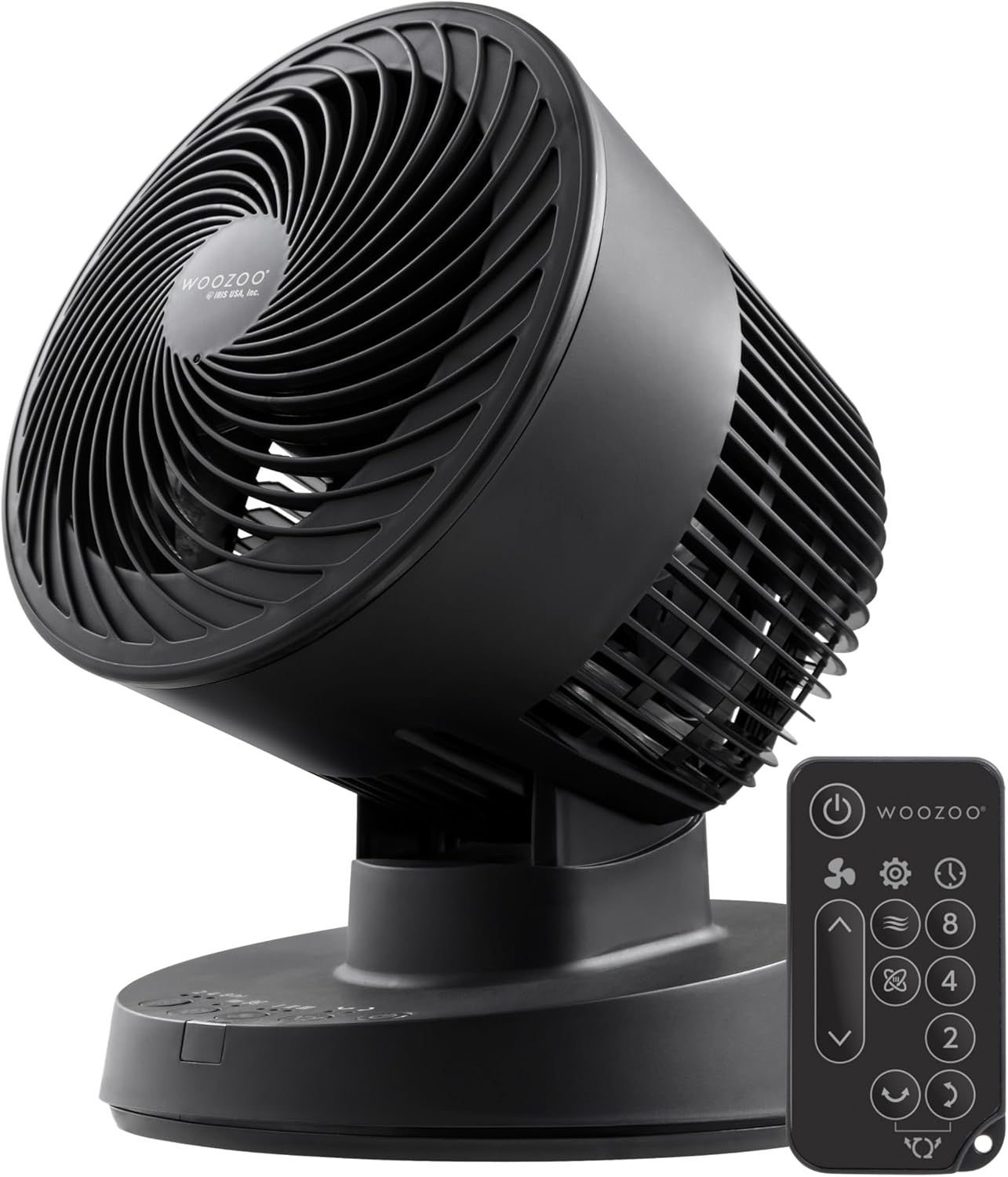 6-Inch Oscillating Desk Fan Black – Quiet Turbo Air Circulator w/ Remote & Tilt