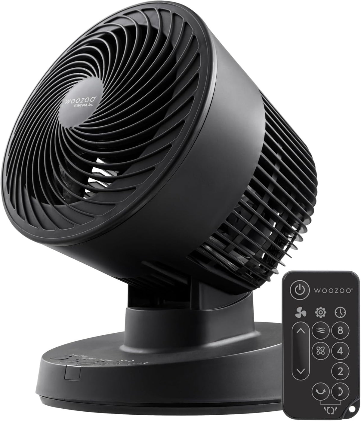 6-Inch Oscillating Desk Fan Black – Quiet Turbo Air Circulator w/ Remote & Tilt
