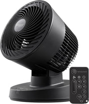 6-Inch Oscillating Desk Fan Black – Quiet Turbo Air Circulator w/ Remote & Tilt