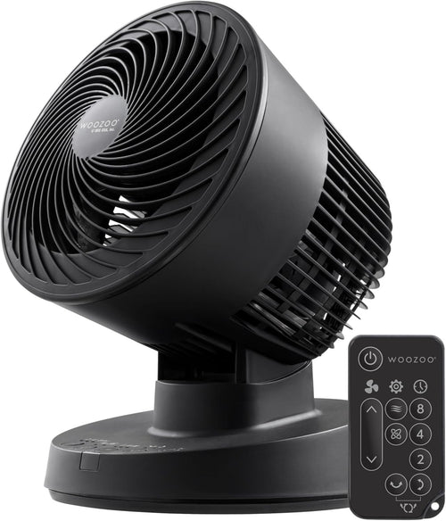 6-Inch Oscillating Desk Fan Black – Quiet Turbo Air Circulator w/ Remote & Tilt