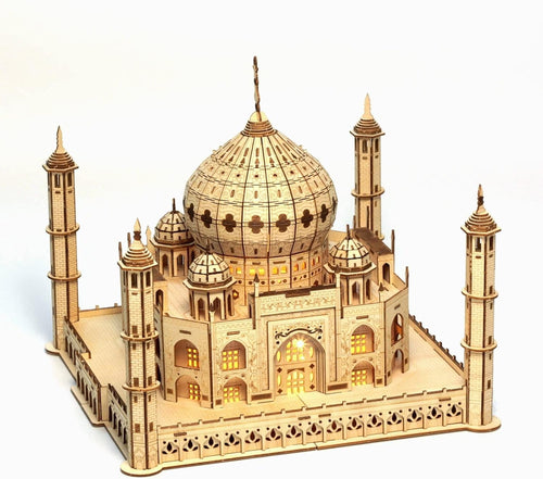 3D Wooden Puzzle Taj Mahal Model, DIY Architecture Kit, Gift Idea