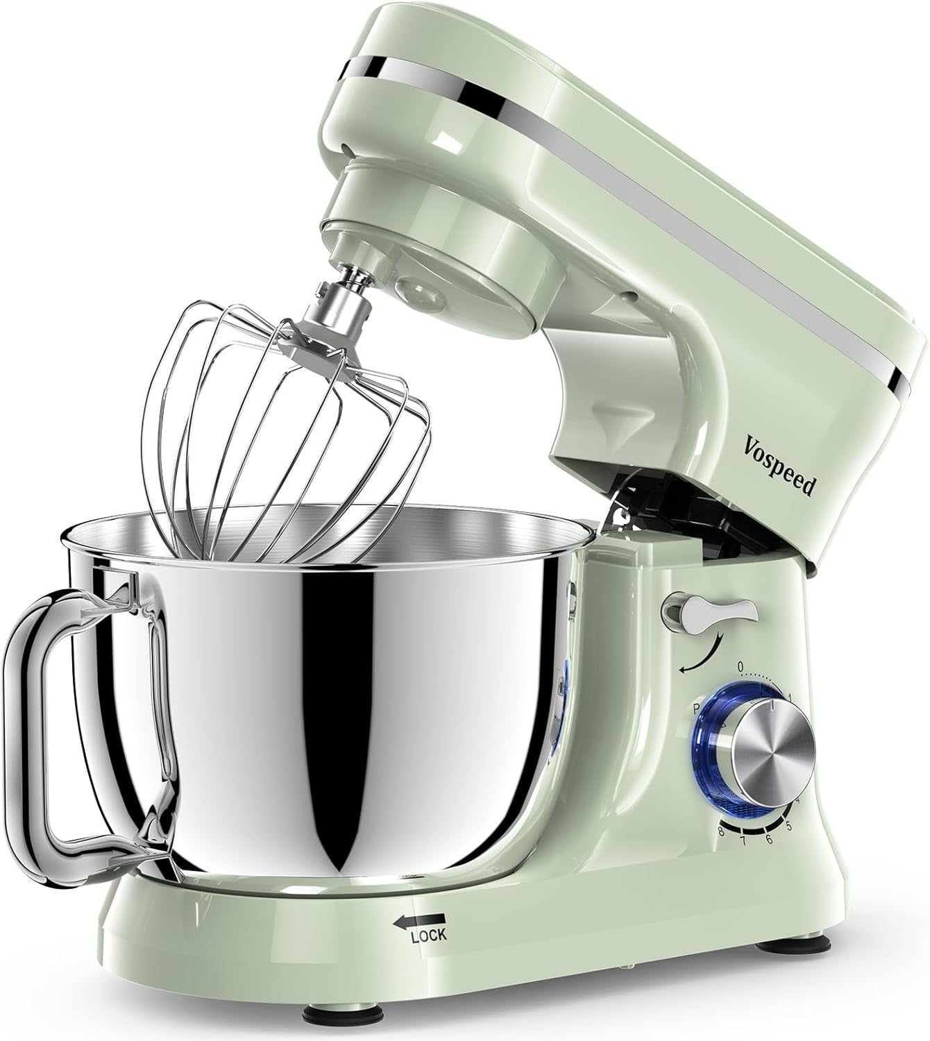 5QT 1000W Stand Mixer 8-Speed Tilt-Head Food Mixer Green Stainless Steel