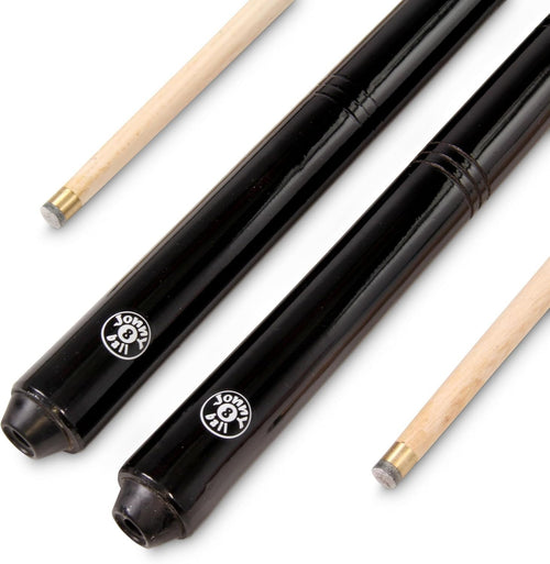 2x 57in Snooker Pool Cues 9.5mm Tip Centre Joint Maple Pub Set