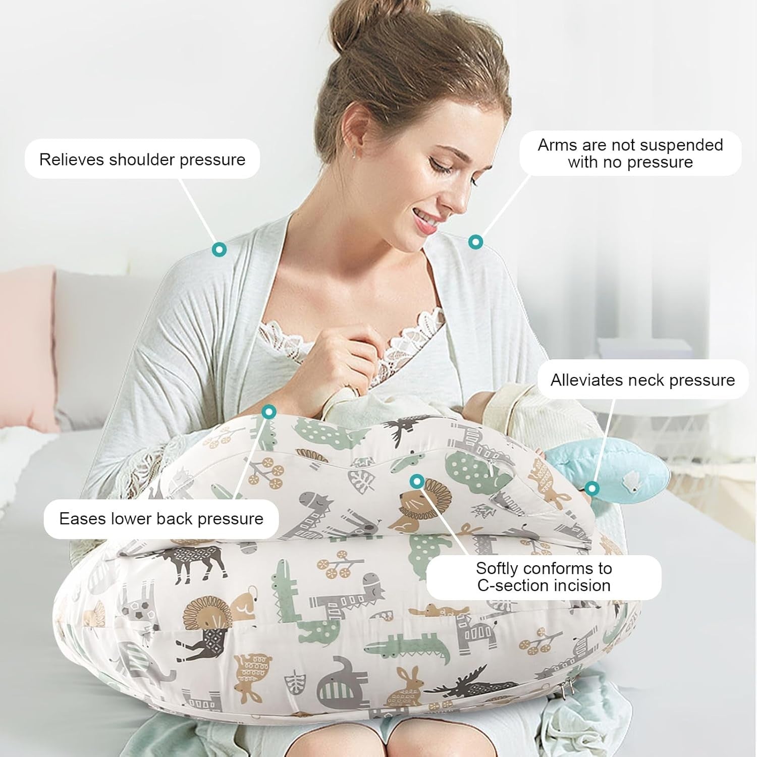 Pregnancy Pillow U Shape Full Body Maternity Nursing Support Pillow 24in