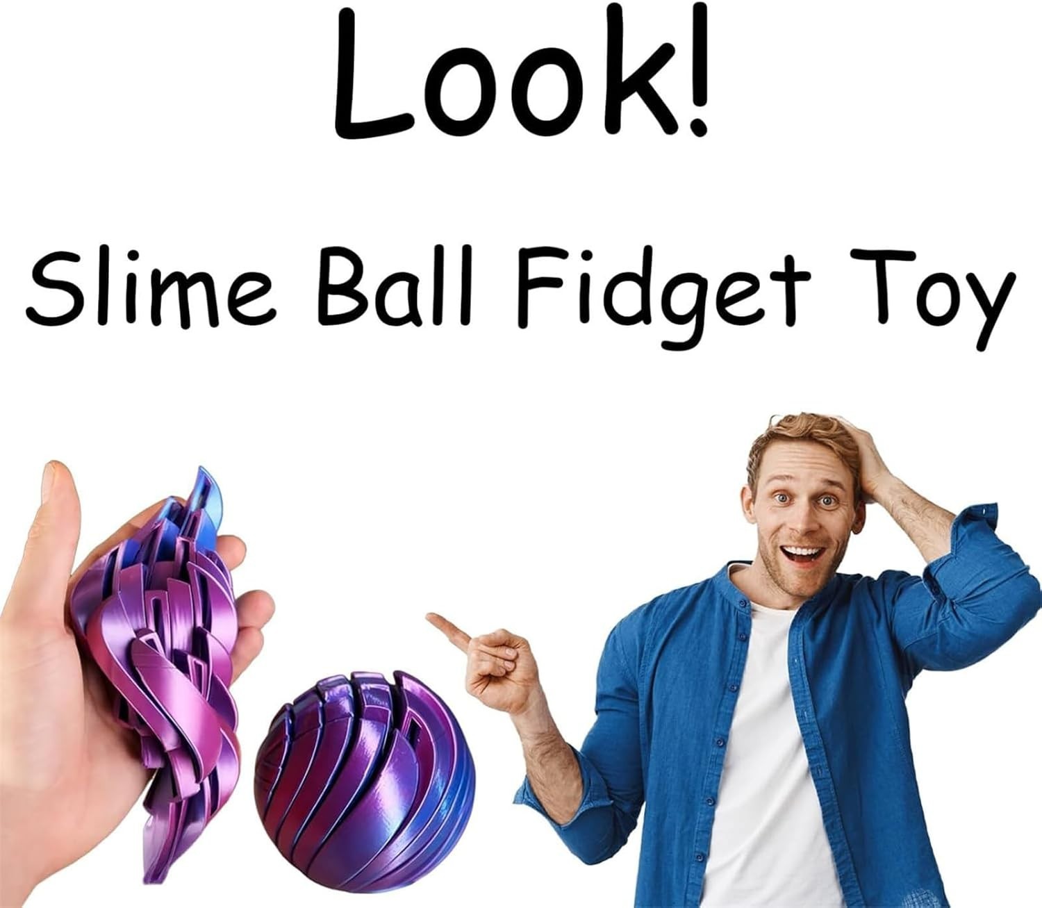 Twist Gear Fidget Ball 3D Printed Stress Relief Sensory Desk Toy