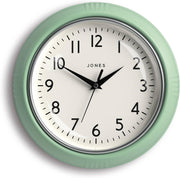 25cm Mint Green Retro Wall Clock Silent Quartz | Easy Read Kitchen Home Decor