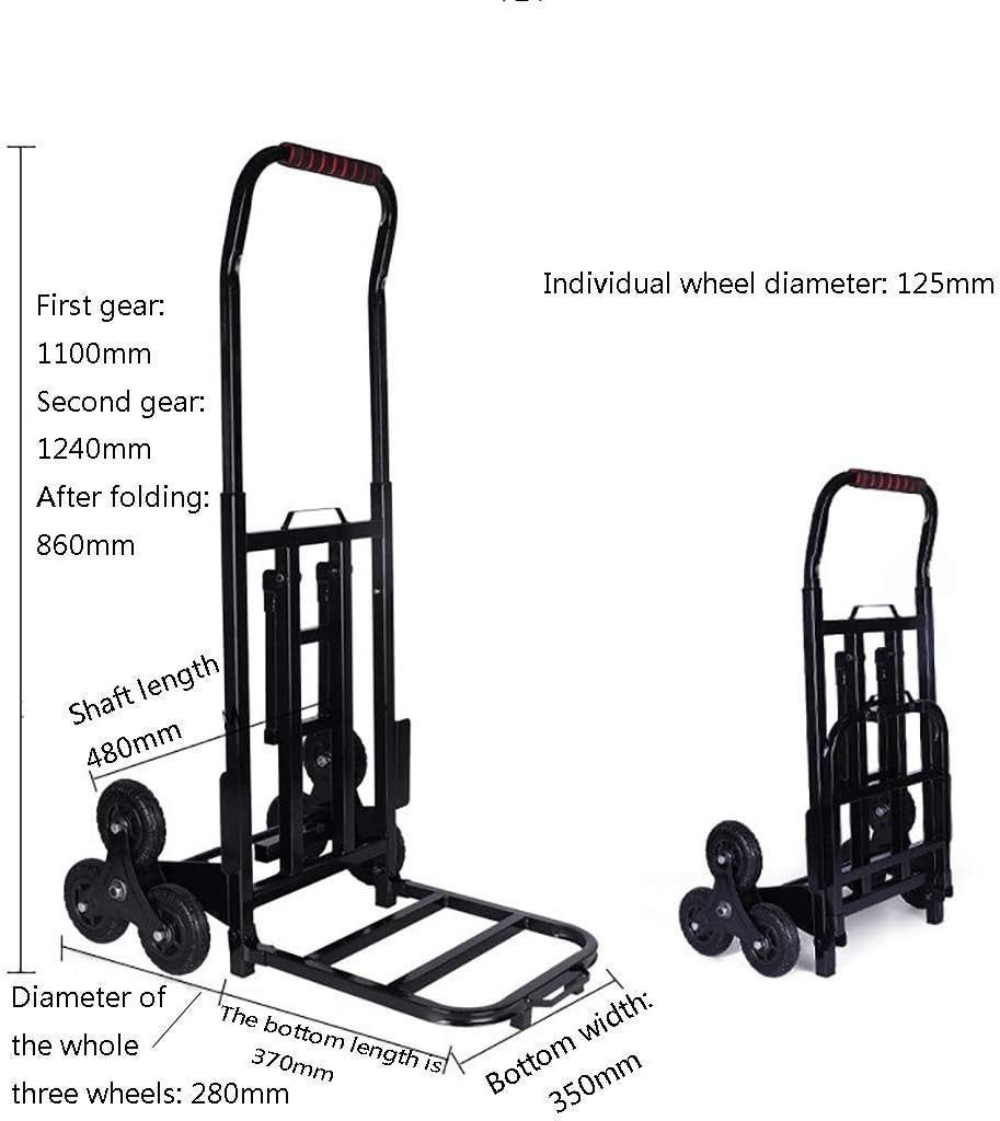 6 Wheel Stair Climbing Trolley 140kg Folding Hand Push Cart