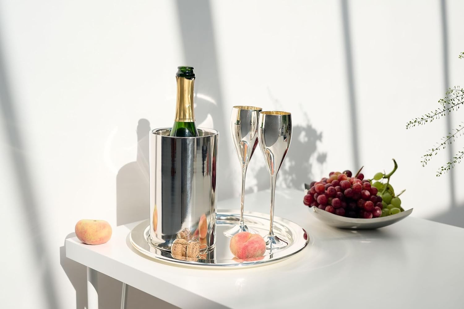 Stainless Steel Wine Bottle Cooler Double Wall Insulated Champagne Chiller