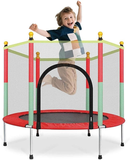 4.6FT Kids Toddler Trampoline Safety Enclosure Indoor Outdoor Play
