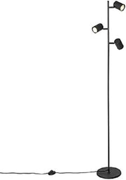 Modern Black Floor Lamp 3 Light Adjustable GU10 Standing Light Tall