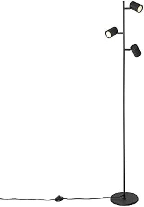 Modern Black Floor Lamp 3 Light Adjustable GU10 Standing Light Tall