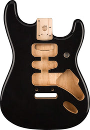 Electric Guitar Body HSH Alder Wood 2-Point Bridge Mount Black