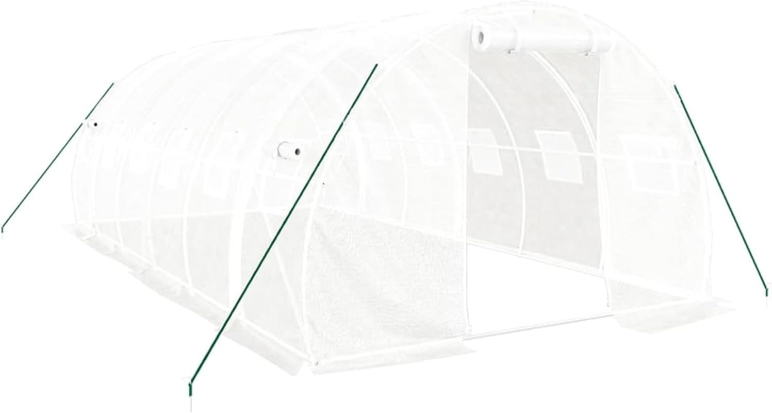 Large Outdoor Walk-In Greenhouse 6x3x2m Steel Frame PE Cover Weatherproof