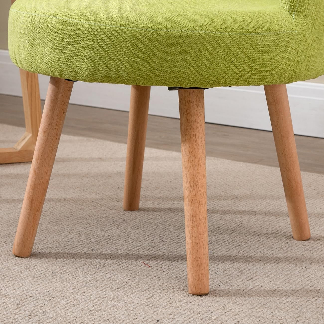 Linen Tub Chairs Set of 2 Lounge Armchairs Small Space Light Green