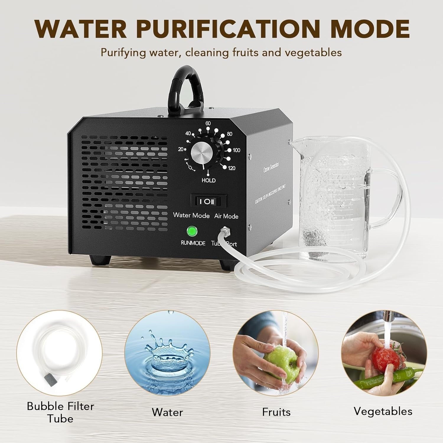 Ozone Generator 30000mg/h Odor Eliminator Air Water Mode Room Deodorizer
