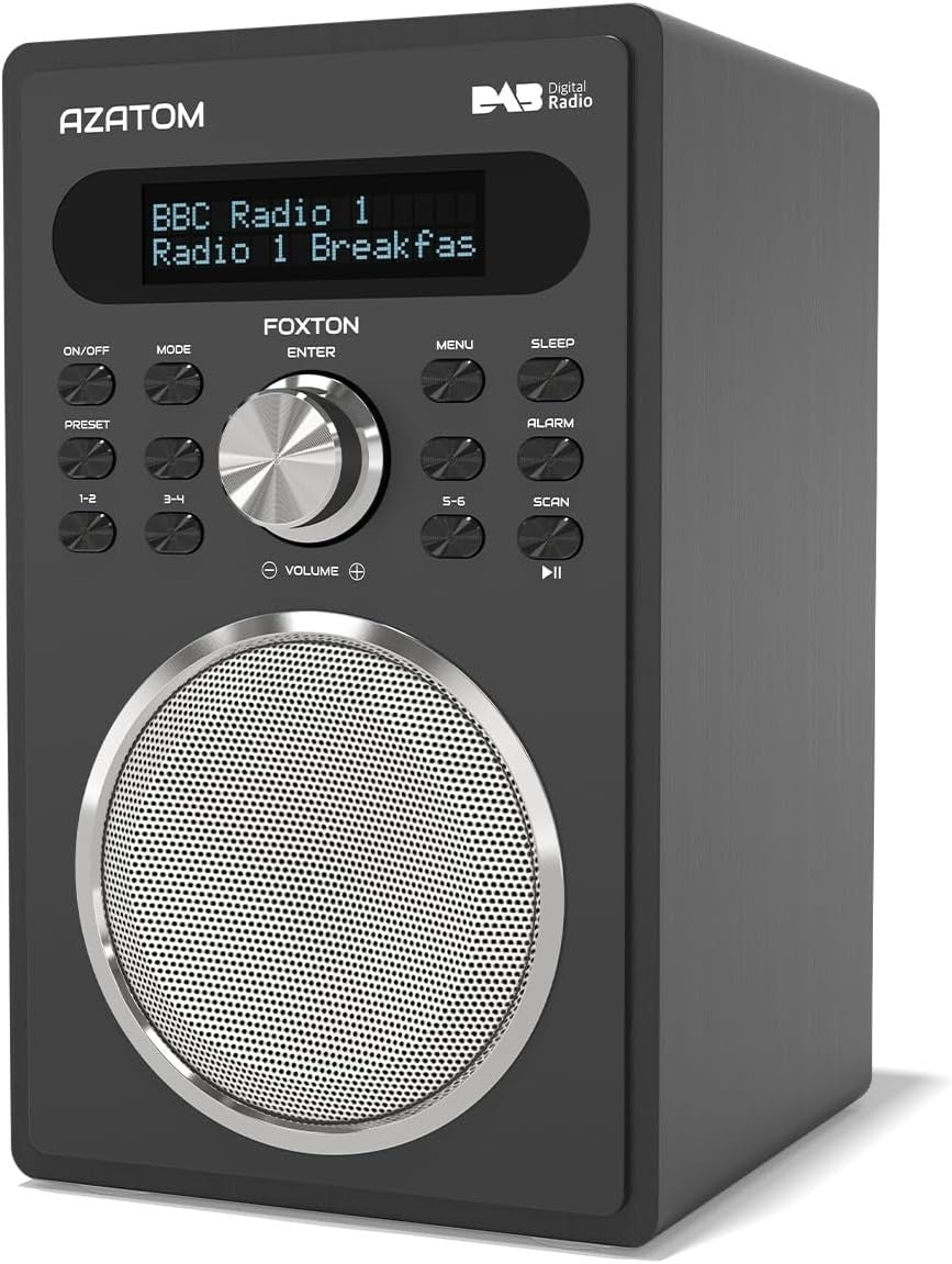 DAB+ FM Digital Radio Bluetooth Dual Alarm USB Charging Black