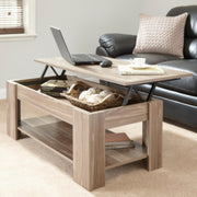 Lift Top Coffee Table with Hidden Storage & Shelf – Walnut Modern Space Saver