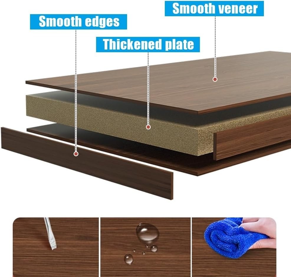 Wood Desktop Storage Rack w/ Drawer | Multi-Tier Office Bookshelf 56x17x25cm