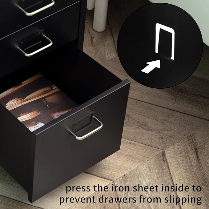 3 Drawer Mobile File Cabinet with Wheels, Under Desk Metal Storage Unit