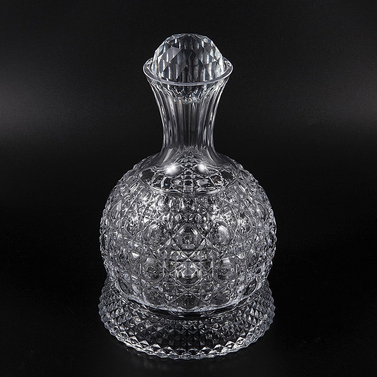 Luxury 1.5L Crystal Wine Decanter 360° Rotating Aerator Relief-Cut Design