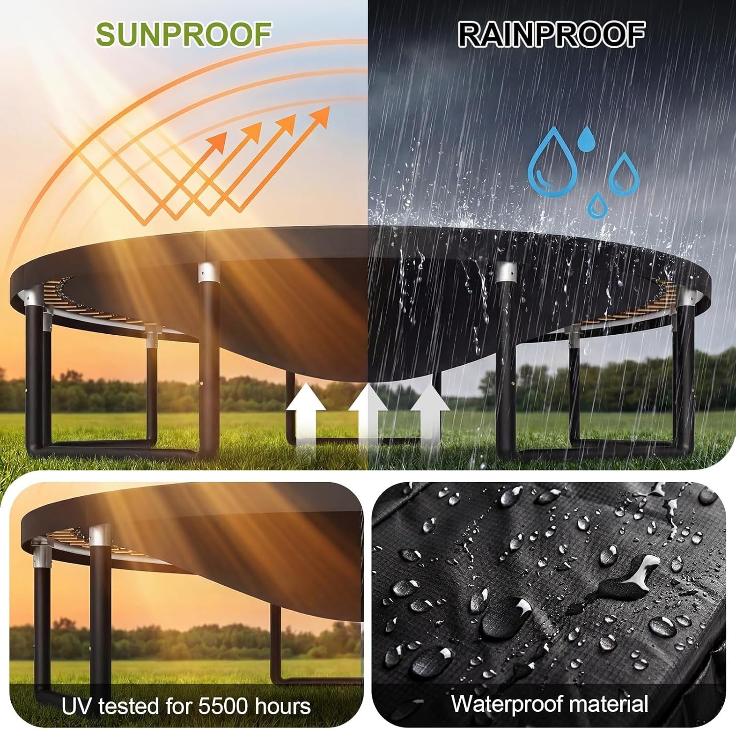 12ft Outdoor Garden Trampoline Safety Net Ladder Heavy Duty