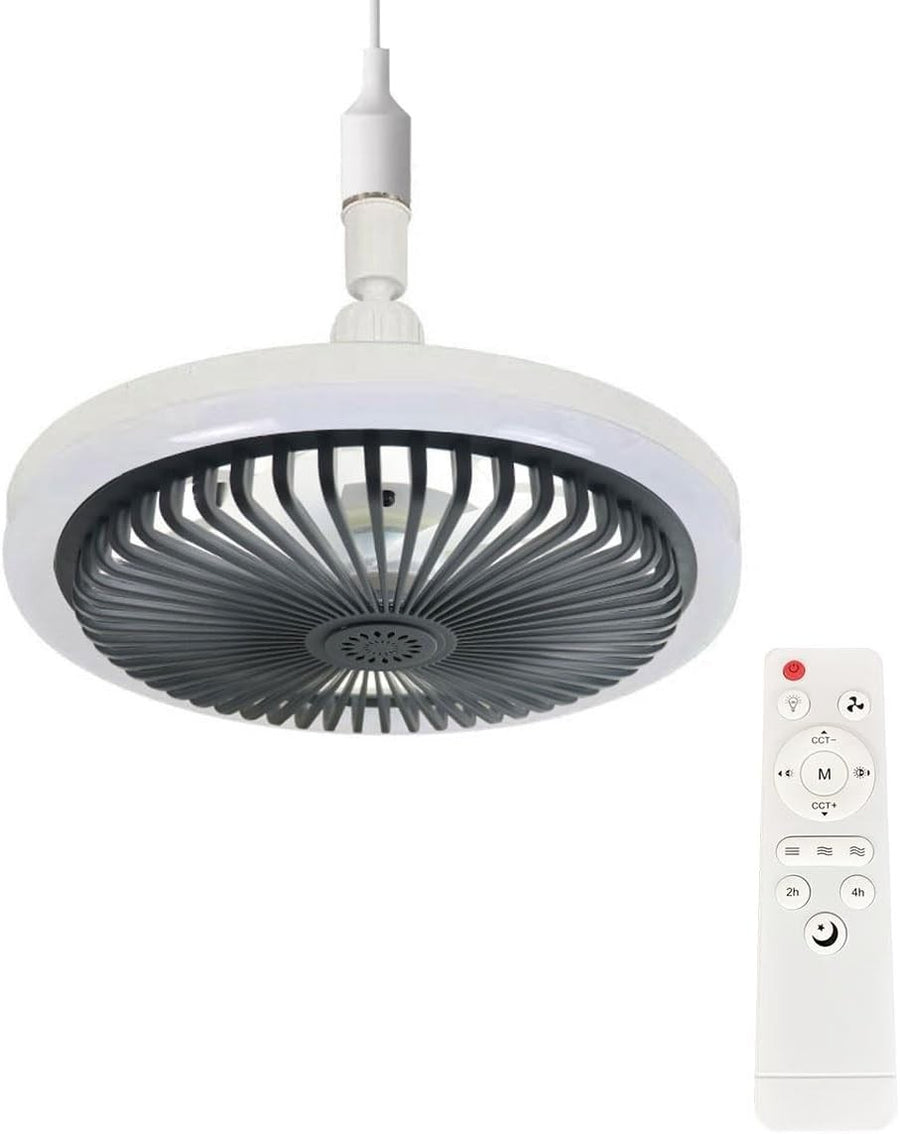 2-in-1 LED Ceiling Fan, 3 Speeds, 3 Colors, Dimmable, Remote
