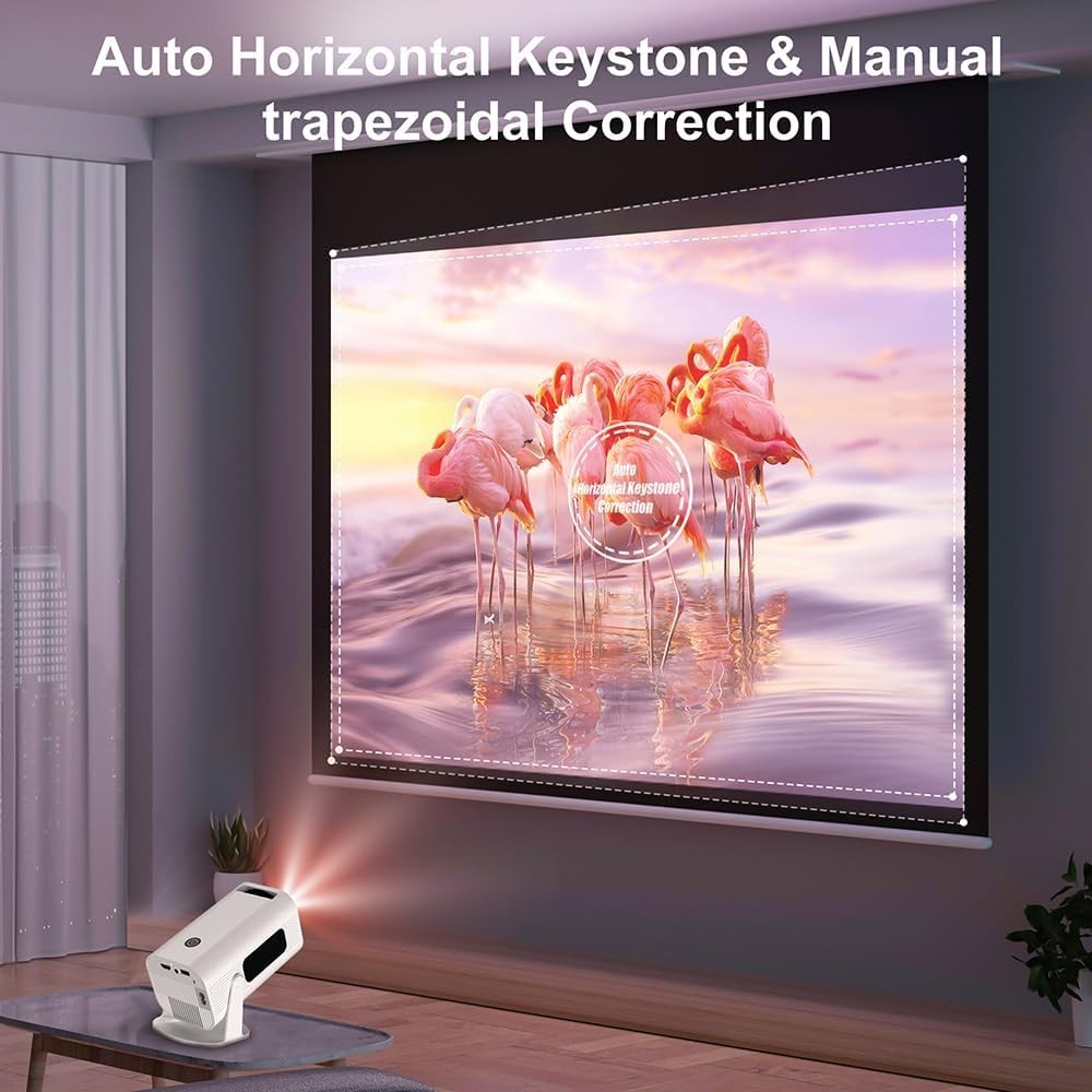 1080P Smart Mini Projector WiFi 6 Bluetooth 210° Stand Auto Keystone 4K