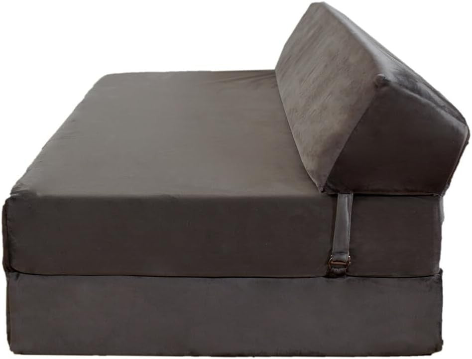 Double Fold Out Sofa Bed Velvet Futon | Soft Foam Mattress | Living Room