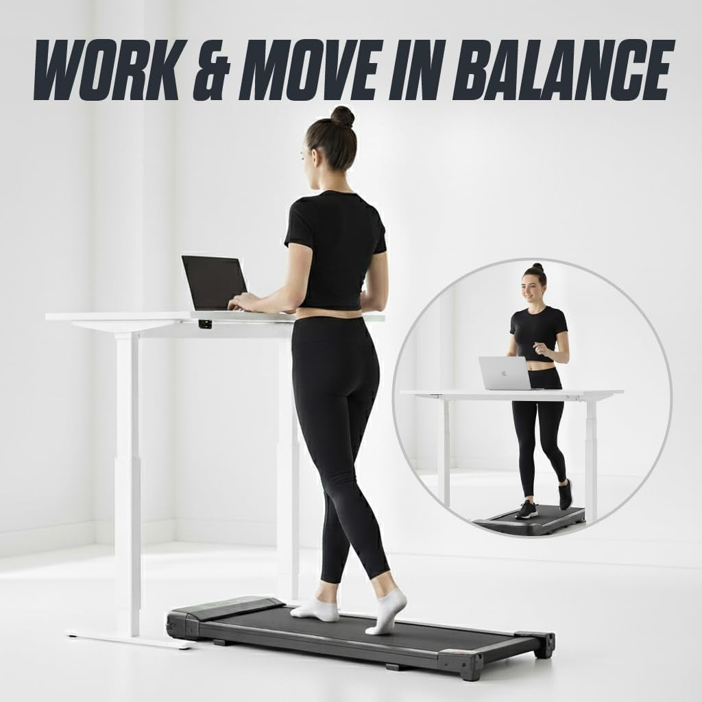 Compact Under Desk Walking Treadmill 2.5HP Quiet Motor Incline Home Office