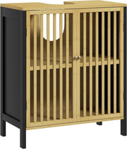 Bamboo Bathroom Sink Cabinet Under Sink Storage Unit with Adjustable Shelf