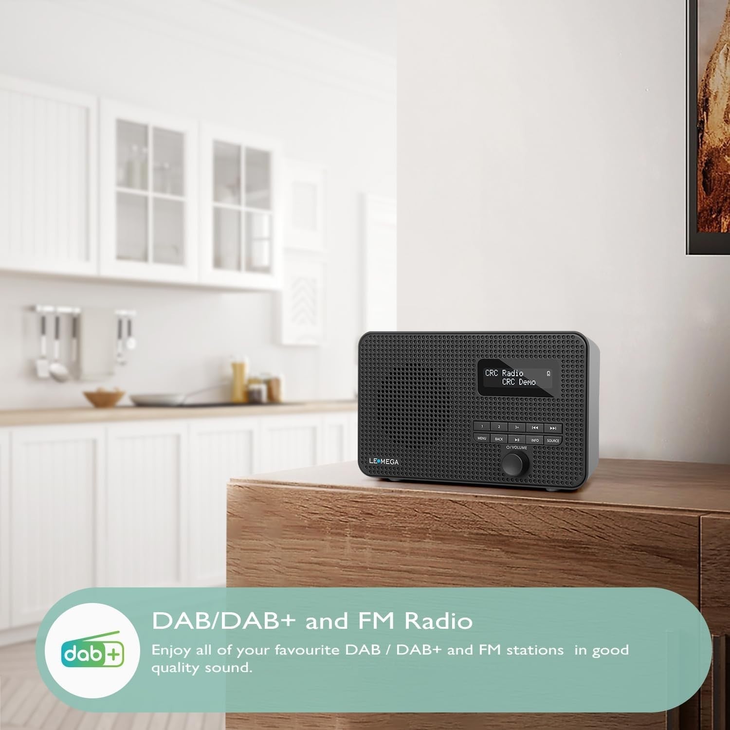 Portable DAB+ FM Radio Bluetooth 5.3 Dual Alarm 40 Presets Black