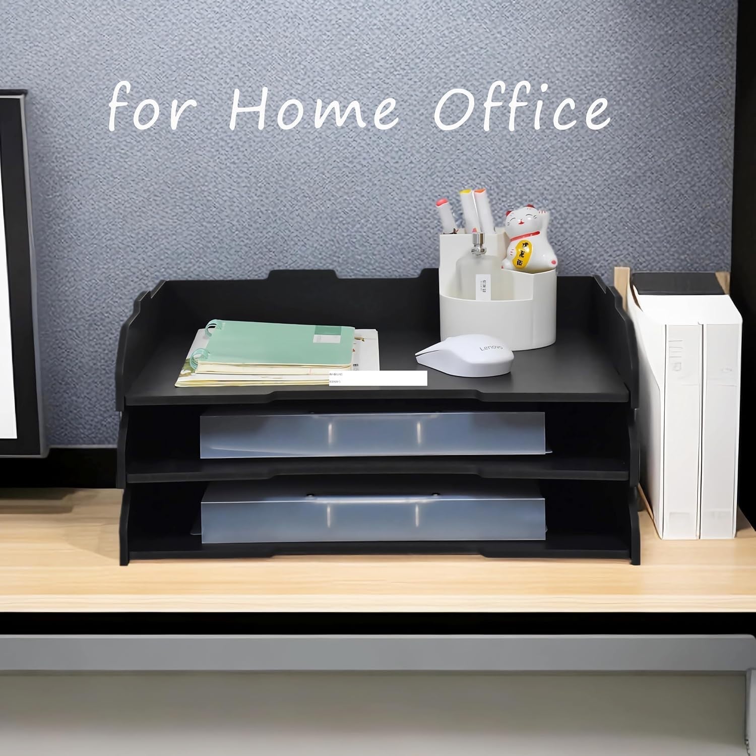 A3 3-Tier Stackable Desk Organizer | Desktop File Tray for Office & School