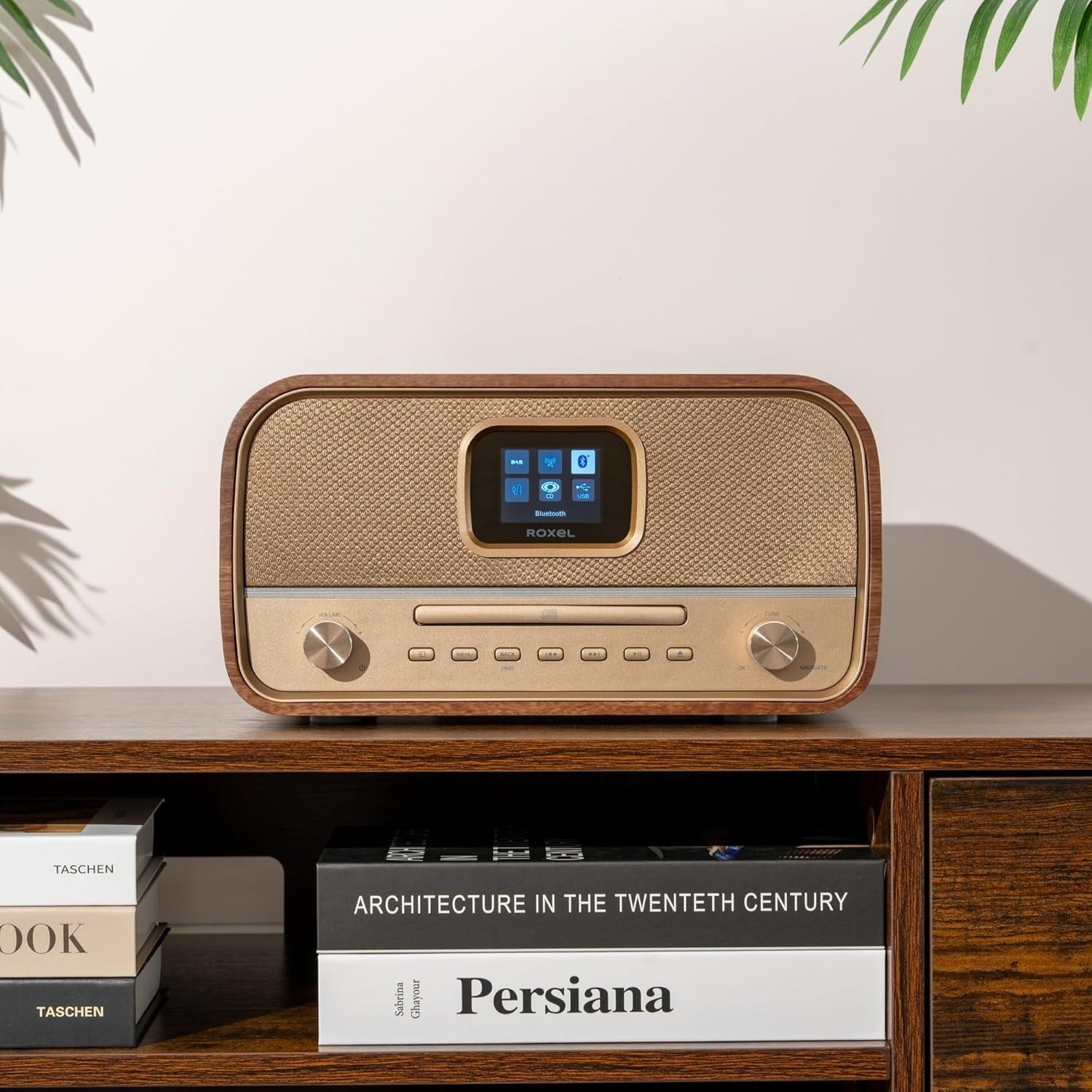 Retro HiFi CD Player DAB DAB+ Bluetooth 40W FM Radio USB Walnut