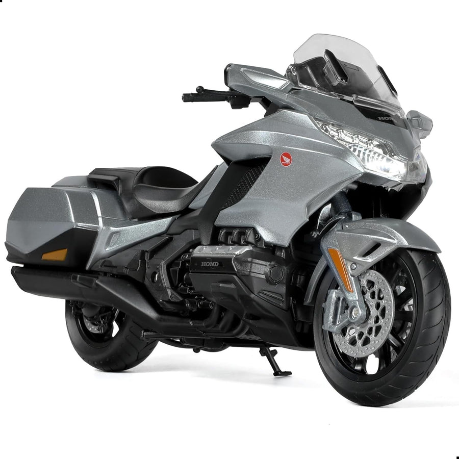 1:12 Grey Touring Motorcycle Model | Heavy Alloy Diecast -Gift-Ready Display Toy