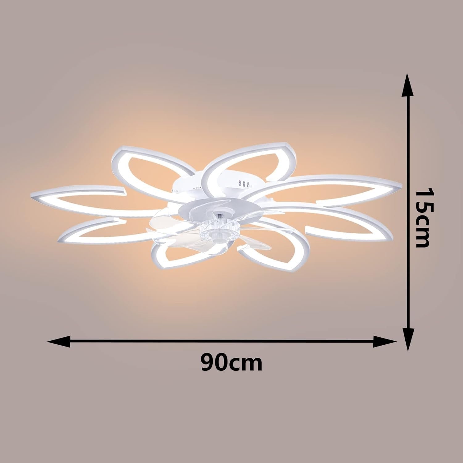 Wildcat 90CM Ceiling Fan with LED Light, Remote & Bluetooth, 6-Speed, Timer