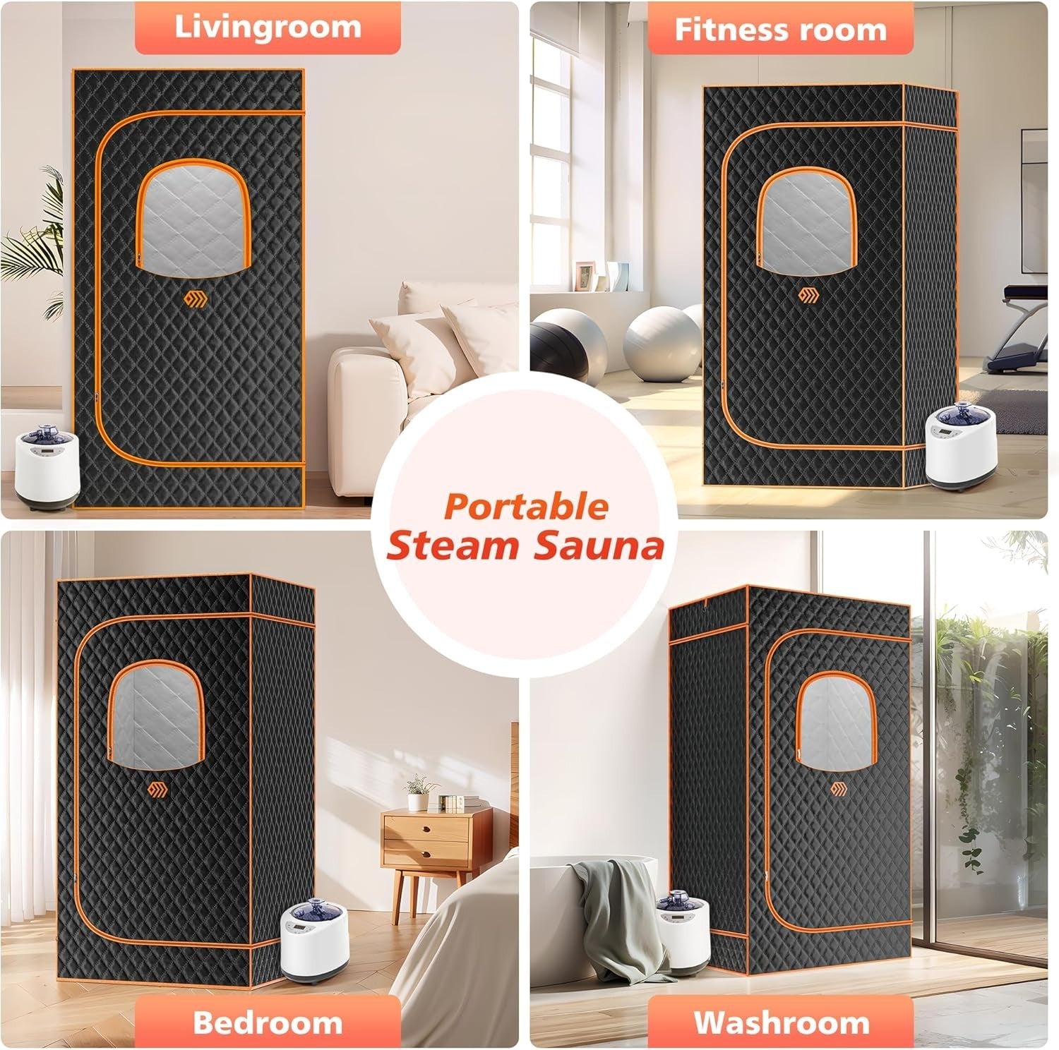 Portable Steam Sauna Tent Home Spa Single Person Fast Heat Bluetooth Control