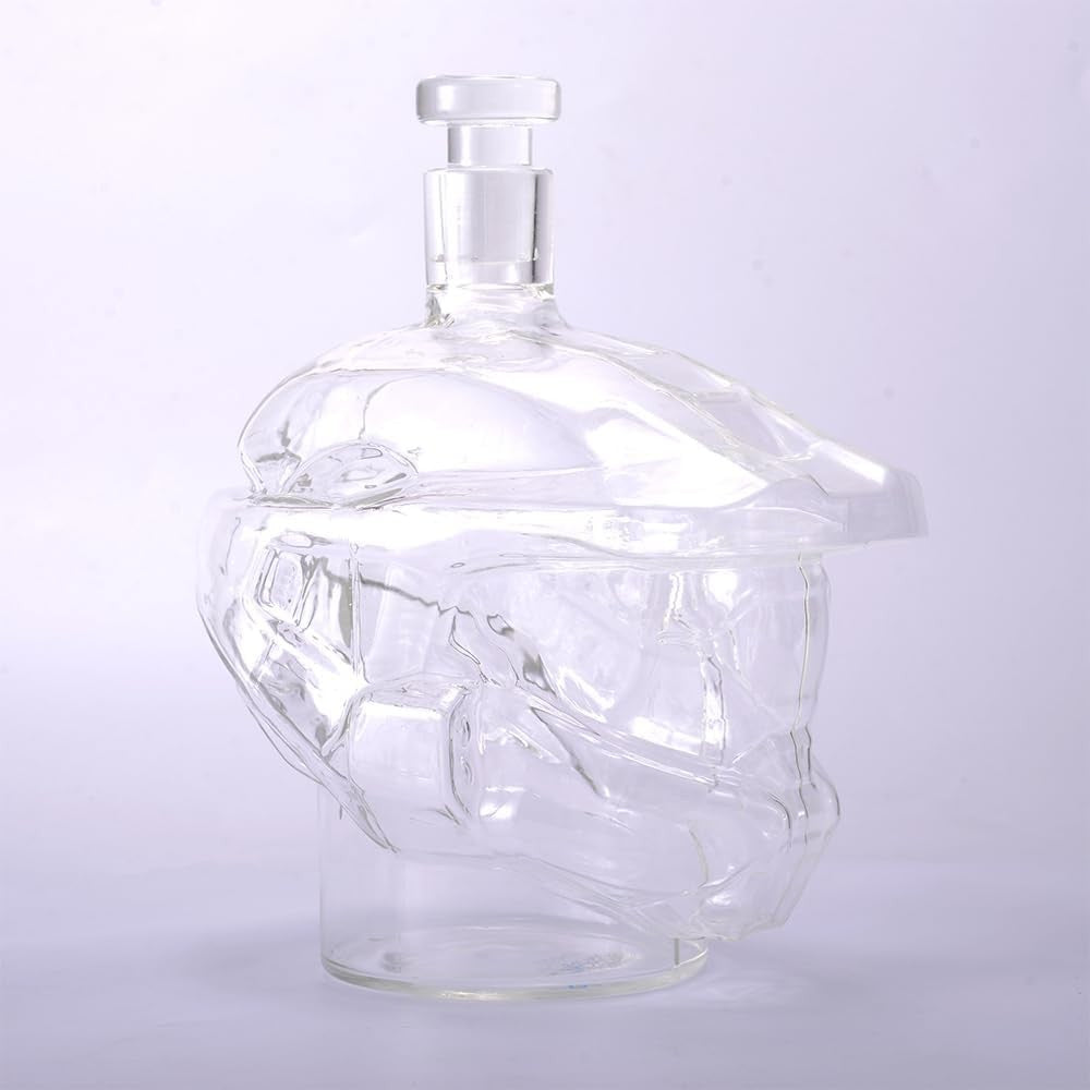 Helmet Style Whiskey Decanter Set with 4 Glasses 1.6L Gaming Bar Gift