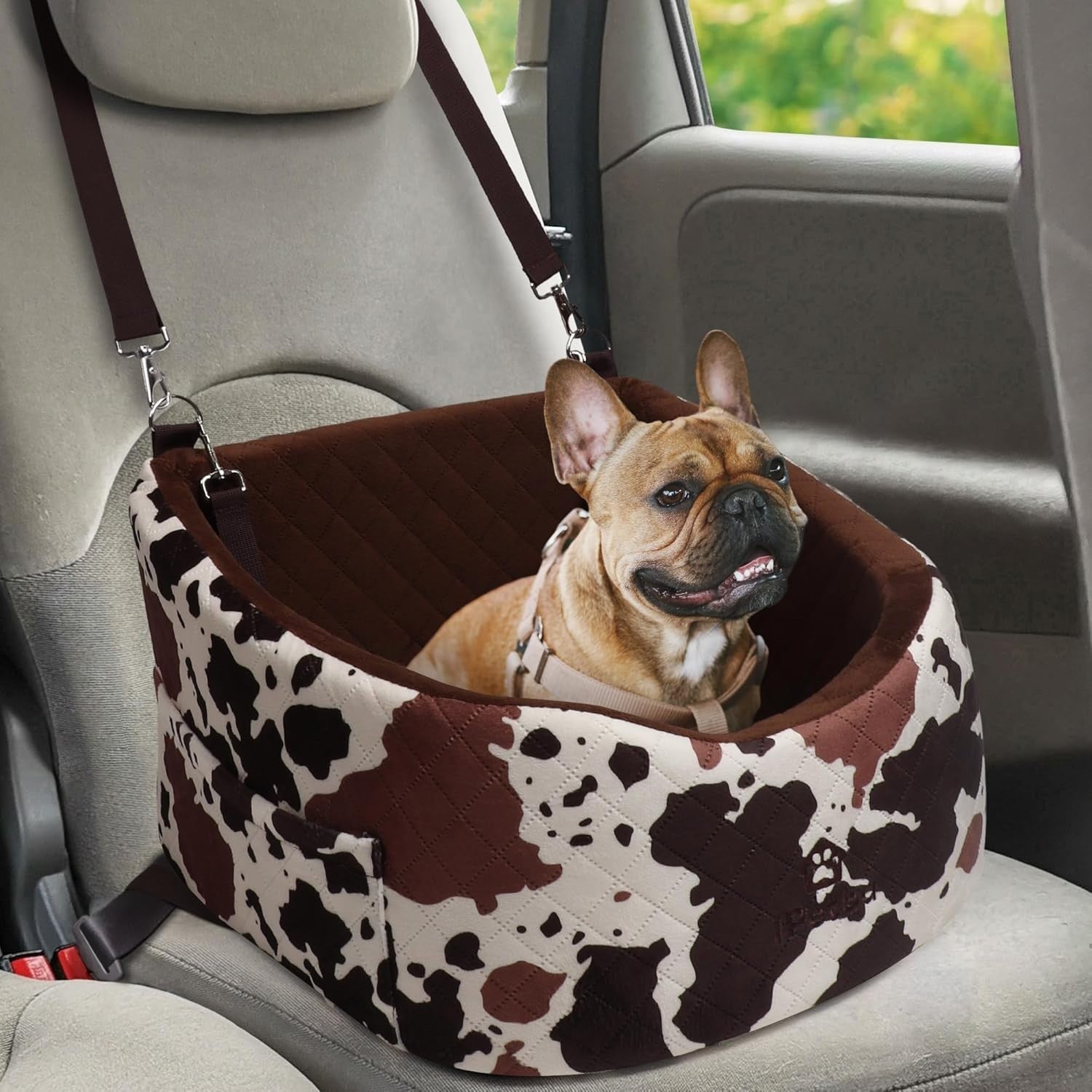 Memory Foam Dog Car Seat Booster Bed Washable Travel Carrier 30lb
