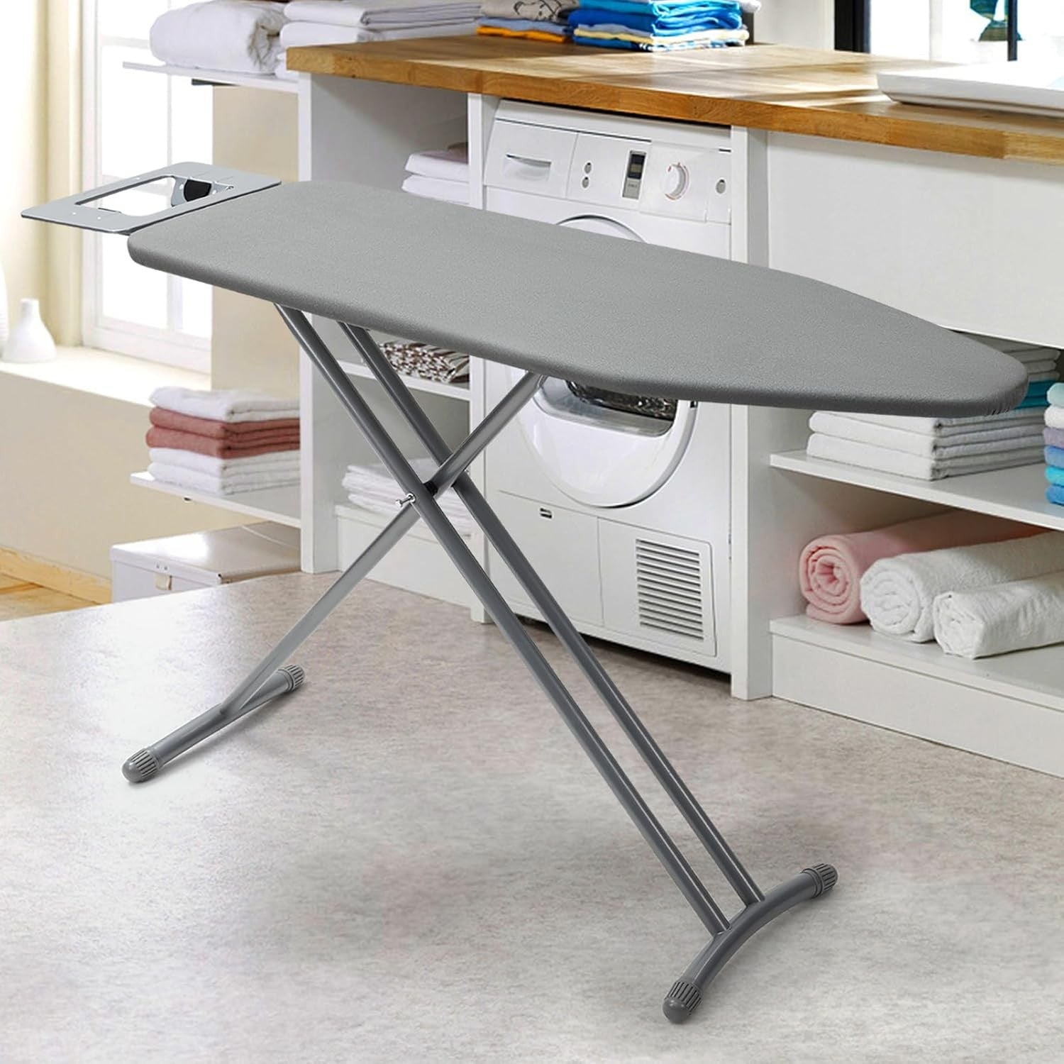 Full Size Ironing Board 131x33cm Adjustable Height Heat Resistant Cover
